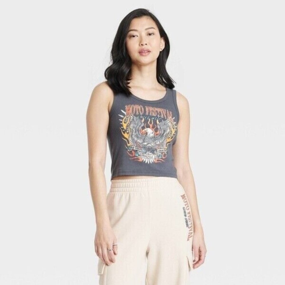 Grayson Threads Size Small Motorcycle Graphic Tank Moto Top Gray Biker